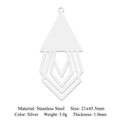 Silver geometric stainless steel pendant with hollow design and 21x45.5mm dimensions - Silver Triangle V-Shape Geometric Style (LA786-1)