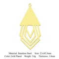 Gold-plated geometric stainless steel pendant with hollow layered lines for DIY jewelry - Gold Triangle V-Shape Geometric Style (LA786-2)