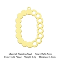 Gold plated stainless steel oval dotted hollow pendant accessory 22x32.5mm - Gold Circular Dot Oval Style (LA787-2)