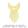 Gold plated stainless steel moon phase pendant accessory with hollow design 23x39.5mm - Gold Moon Tassel Style (LA788-2)