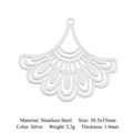Silver hollow fan-shaped stainless steel charm for DIY jewelry, 30.5x35mm size - Silver Hollow Fan Style (LA793-1)