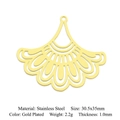 Hollow petal shaped gold plated stainless steel pendant accessory for DIY jewelry making - Gold Hollow Fan Style (LA793-2)