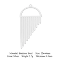 Silver stainless steel tassel pendant with geometric fringe for DIY jewelry making - Silver Semi-circle Tassel Style (LA795-1)