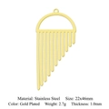 Gold-plated stainless steel geometric fringe pendant with 22x46mm size for DIY jewelry - Gold Semi-circle Tassel Style (LA795-2)