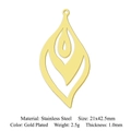 Gold plated ginkgo leaf geometric pendant in stainless steel with hollow out design - Gold Hollow Leaf Shape Style (LA798-2)