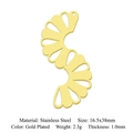 Gold plated S-shaped hollow fan pendant made of stainless steel for DIY necklaces - Gold S-Shape Hollow Fan Style (LA800-2)