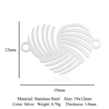 Silver hollow heart-shaped stainless steel charm with intricate woven design, 19x12mm size - Woven Texture Hollow Heart (LA873-1)