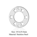 Pendentif circulaire ajouré étoile en acier inoxydable argent de 19,5 mm - Cercle d'Étoiles Argenté (LA715-1)