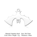 Zilveren roestvrijstalen vleermuis hanger 28x17mm voor DIY ketting sieraden maken - Zilveren Vleermuis Stijl (JA652)
