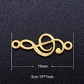 Pendentif clé de sol doré en acier inoxydable pour création de bijoux 19x7mm - Clé de Sol Dorée (JN331-2)