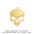Vergulde 24x19mm holle schedel hanger van roestvrij staal voor DIY sieraden - Gouden Holle Schedel Stijl (JN380-2)