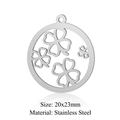 Polished silver stainless steel clover charm pendant 20x23mm for DIY jewelry making - Silver Multi-Clover Round Pendant (JN385-1)