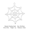 Zilveren roestvrijstalen spinnenweb hanger voor DIY-sieraden maken 30x32mm - Zilveren Stralende Spinnenweb Stijl (LA773-1)