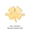 Polished golden stainless steel four leaf clover connector for DIY jewelry making - Gold Clover Link Connector (JN825-2)