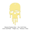 Lava schedel hanger van verguld roestvrij staal voor doe-het-zelf sieraden maken - Gouden Smeltende Schedel Stijl (LA809-2)
