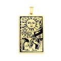 Goldener Edelstahl-Tarot-Anhänger mit dem Motiv 'Die Sonne' für Halsketten - Die Sonne (LA460-7)