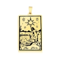 Goldener Tarot-Anhänger aus Edelstahl mit The Star Gravur für Schmuckherstellung - Der Stern (LA460-8)