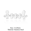 Polished silver stainless steel family pendant showing parents and three children - Silver Family of Five (T880-1)