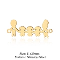 Golden stainless steel family pendant charm showing five family members in 11x29mm size - Gold Family of Five (T880-2)