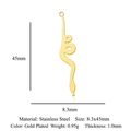 Vergulde roestvrijstalen slangenbedel voor DIY sieraden maken van 8,3x45 mm - Gouden Slang (LA941-2)