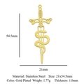 Vergulde roestvrijstalen zwaard en slang hanger voor DIY sieraden maken accessoires - Gouden Slangenzwaard (LA976-2)