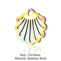 Rainbow rainbow seashell pendant charm in stainless steel size 13x14mm for DIY jewelry - Shell Shape (JN208)