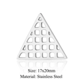 Geometric hollow triangle stainless steel charm in silver finish 17x20mm size - Grid Triangle Hollow Silver (JN905-1)