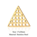 Golden triangle geometric hollow pendant in stainless steel for DIY jewelry 17x20mm - Grid Triangle Hollow Gold (JN905-2)