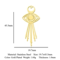Pendentif œil géométrique en acier inoxydable plaqué or pour bijoux DIY 19.7x45.5mm - Œil Rayonnant Croissant (LA954-2)
