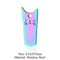 Rainbow cat-shaped stainless steel pendant 8.5x19.5mm for DIY jewelry making - Standing Cat Shape (JN216)