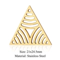 Golden stainless steel hollow triangle charm, 21x24.5mm geometric jewelry finding - Serrated Triangle Hollow Gold (JN906-2)
