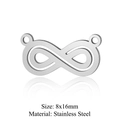 Silver infinity symbol jewelry charm in stainless steel for DIY necklaces 8x16mm - Infinity Symbol (JN246) / Silver