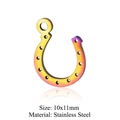 Rainbow horseshoe stainless steel charm pendant 10x11mm for DIY jewelry making - Horseshoe Shape (JN222)