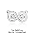 Silver infinity symbol pendant in stainless steel for DIY jewelry 9x16.5mm - Spiral Infinity (JN247) / Silver