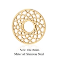 Goldener geometrischer Mandala-Anhänger aus Edelstahl, 18x18mm Schmuckzubehör - Goldener Mandala Kreis-Stil (JN918-2)