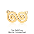Golden stainless steel double helix infinity jewelry connector charm, 9x16.5mm size - Spiral Infinity (JN247) / Gold