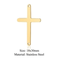 Connecteur pendentif croix en acier inoxydable doré 18x30mm pour bijoux DIY - Style JA366-2 (JA366-2)