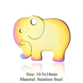 Rainbow elephant stainless steel pendant 10.5x14mm for DIY jewelry making - Elephant Shape (JN225)
