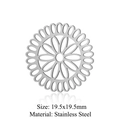 Runder hohler Blumenanhänger aus Edelstahl in Silber-Finish 19,5 mm für DIY-Schmuck - Sonnenblume Hohl-Stil (LA686-1x5)