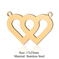 Golden double heart interlocking stainless steel pendant, 17x25mm size variant - Interlocked Double Heart (JN250) / Gold