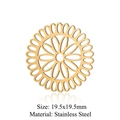 Hohler Sonnenblumen-Anhänger aus Edelstahl in Goldoptik, 19,5x19,5mm für DIY-Schmuck - Sonnenblume Hohl-Stil (LA686-1x5)