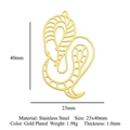 Gold plated stainless steel cobra snake pendant charm with hollow mesh design 23x40mm - Cobra Snake Gold (LA938-2)