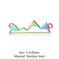 Rainbow stainless steel mountain pendant charm, 5.5x20mm diy jewelry making accessory - Mountain Contour (JN236)