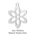 Silver hollow flower pendant in stainless steel for DIY jewelry making 14x18mm - Silver Hollow Flower (JN256-1)