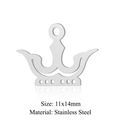 Silver stainless steel crown pendant charm for DIY jewelry making 11x14mm size - Silver 11x14mm Stainless Steel Crown Shaped Pendant (JN377-1)