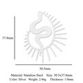 Silver stainless steel snake pendant 30.5x37.8mm unique gear ring charm for jewelry making - Snake Ring Silver (LA945-1)