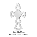 Silver stainless steel hollow cross pendant 14x23mm for DIY jewelry making - Silver 14x23mm Stainless Steel Hollow Geometric Cross Pendant (JN785-1)
