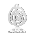Silver hollow rose flower pendant in stainless steel for DIY jewelry making - Silver Hollow Rose (JN293-1)