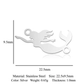 Silver stainless steel mermaid tail pendant charm for jewelry making size 22.5x9.5mm - Mermaid Silver (LA994-1)