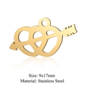 Golden stainless steel cupid heart and arrow pendant charm measuring 9x17mm - Hearts with Arrow (JN317) / Gold
